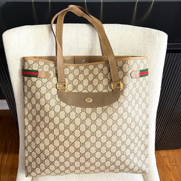 Authentic Gucci GG Canvas Web Sherry Line tote bag - Picture 2 of 16